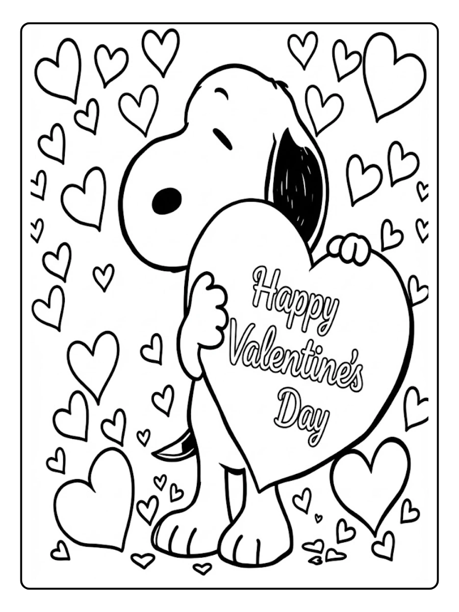 snoopy valentines day coloring pages (8)