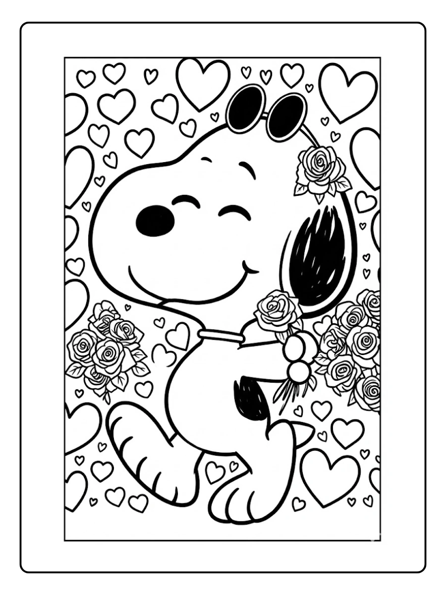 snoopy valentines day coloring pages (9)