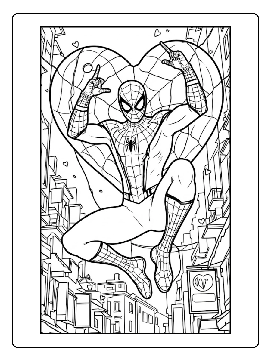 spiderman valentine coloring pages (10)