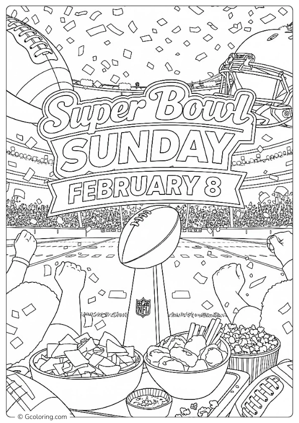 Celebrate Super Bowl Sunday 2026 Coloring Pages