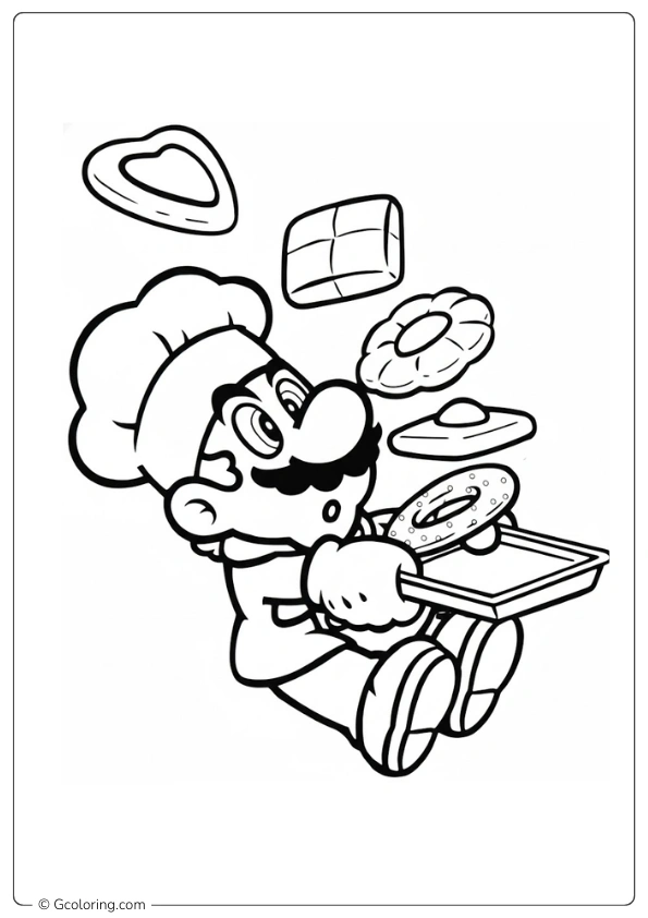 Chef Mario coloring pages