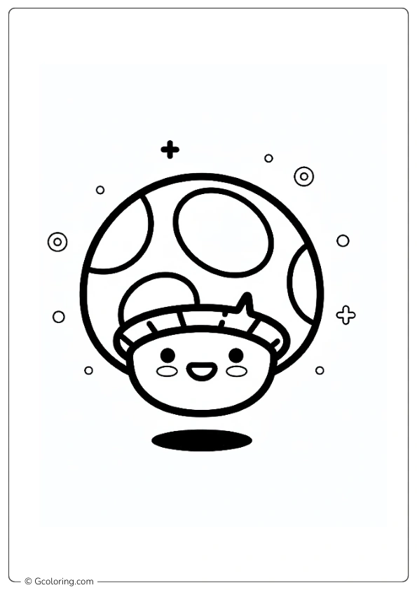Cute Mario Mushroom Coloring Pages