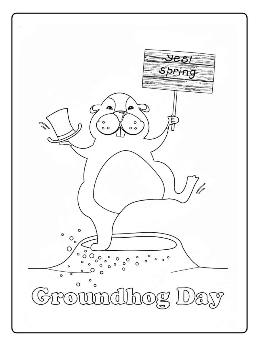 Groundhog Day Coloring Pages (13)