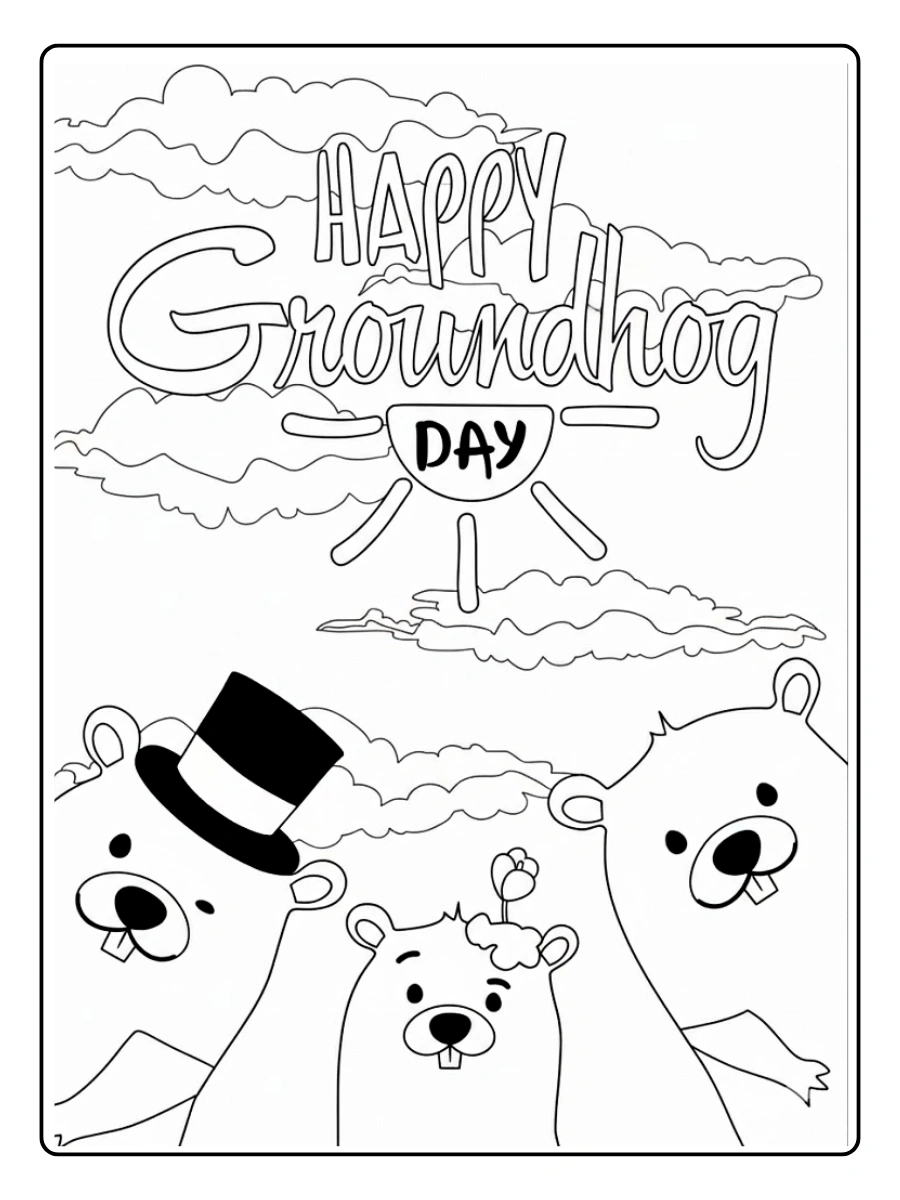 Groundhog Day Coloring Pages (2)