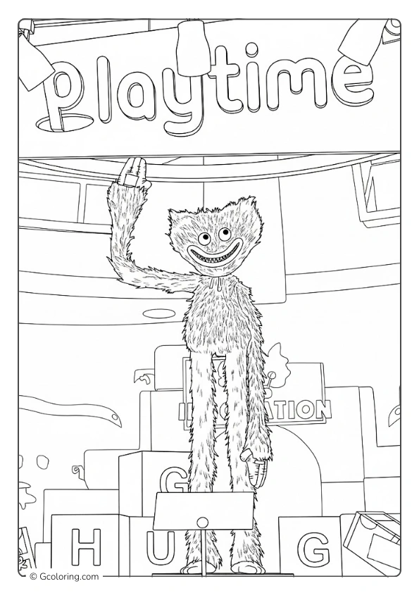 Huggy Wuggy Poppy Playtime coloring page