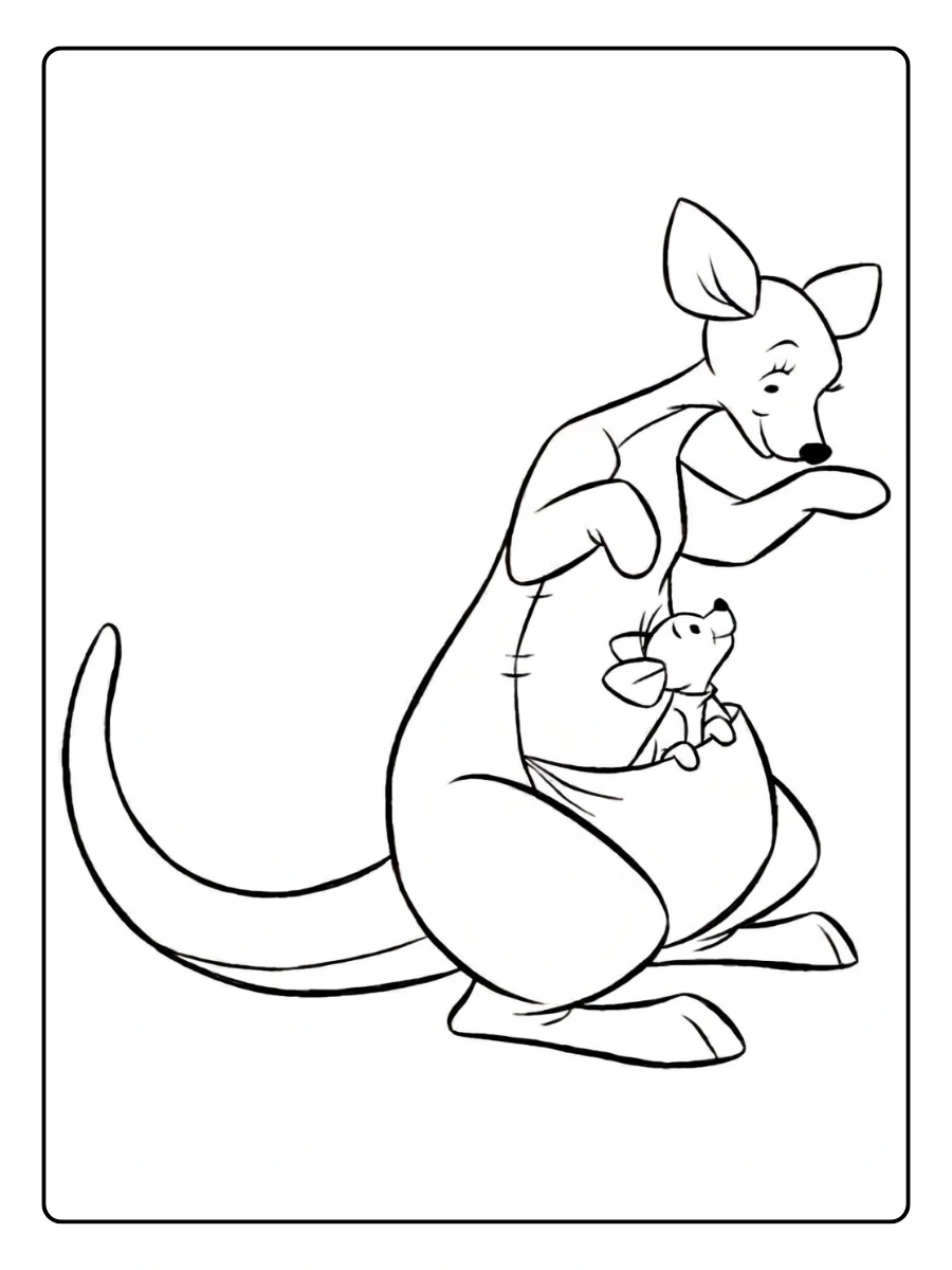 Kanga & Roo winnie the pooh coloring pages (2)