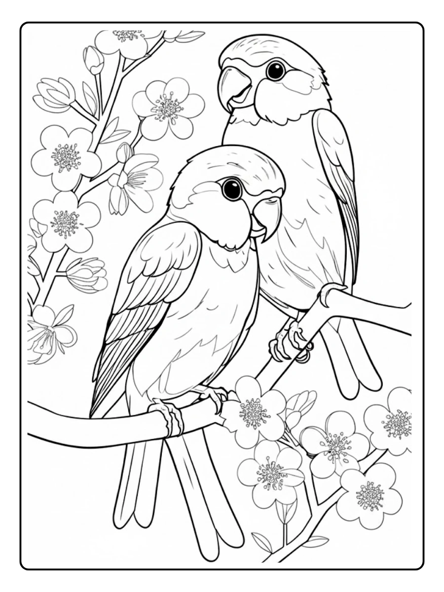 Lovebird Coloring Pages (10)