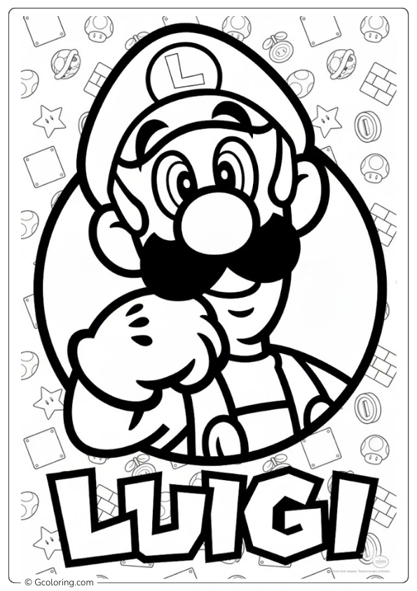 Luigi coloring pages
