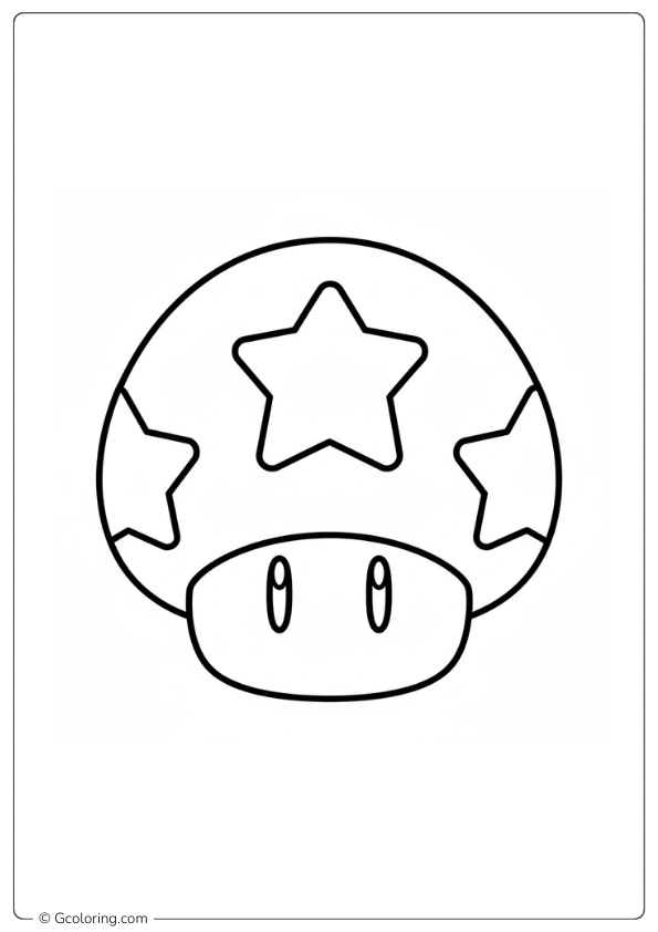 Mario Star Mushroom Coloring Pages