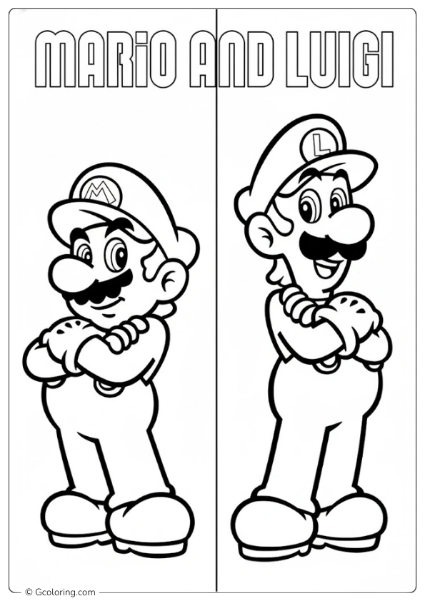 Mario and Luigi coloring pages