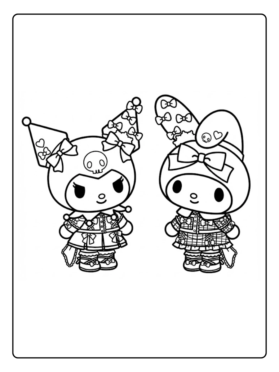 My Melody and Kuromi Coloring Pages (15)