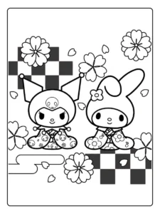 My Melody and Kuromi Coloring Pages (4)