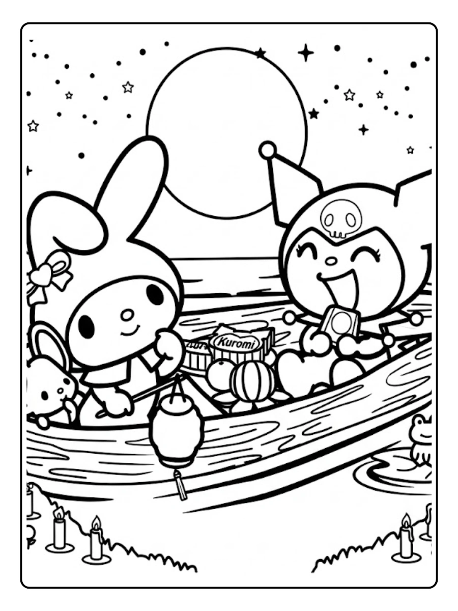 My Melody and Kuromi Coloring Pages (5)