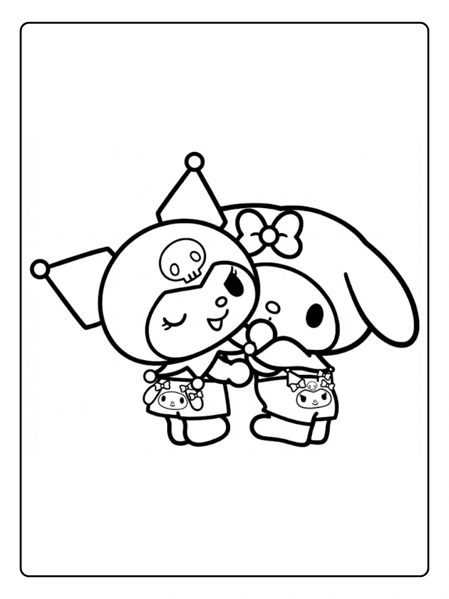 My Melody and Kuromi Coloring Pages (6)