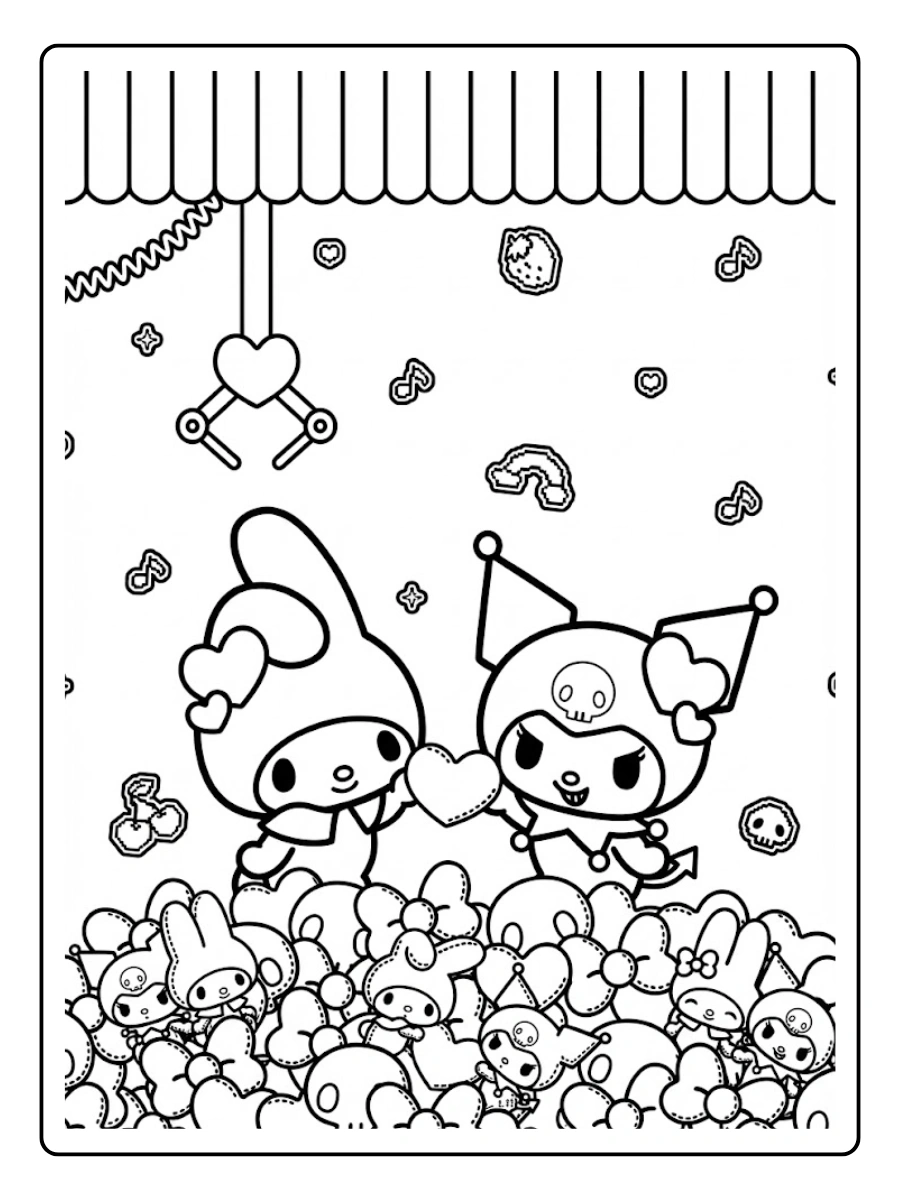 My Melody and Kuromi Coloring Pages (7)