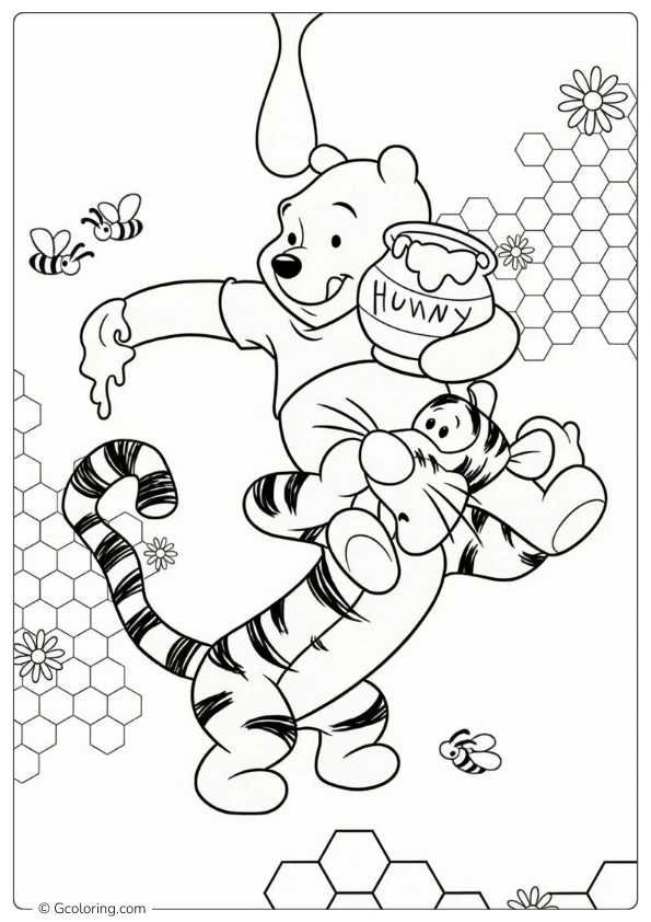 Pooh and Tigger Coloring Pages (2)