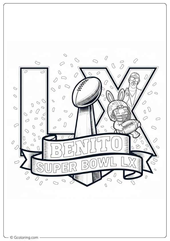Super Bowl LX spirit Coloring Pages