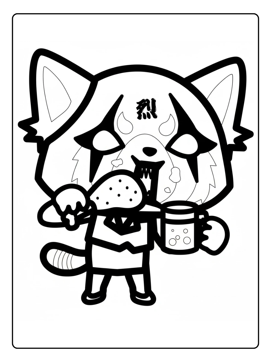 aggretsuko coloring pages (8)
