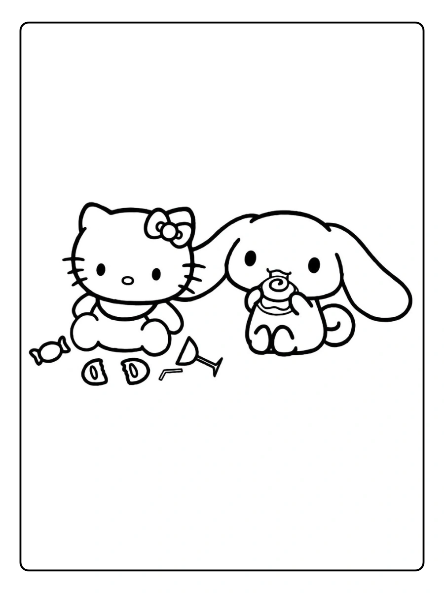 cinnamon roll hello kitty coloring page (11)