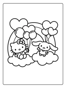 cinnamon roll hello kitty coloring page (15)