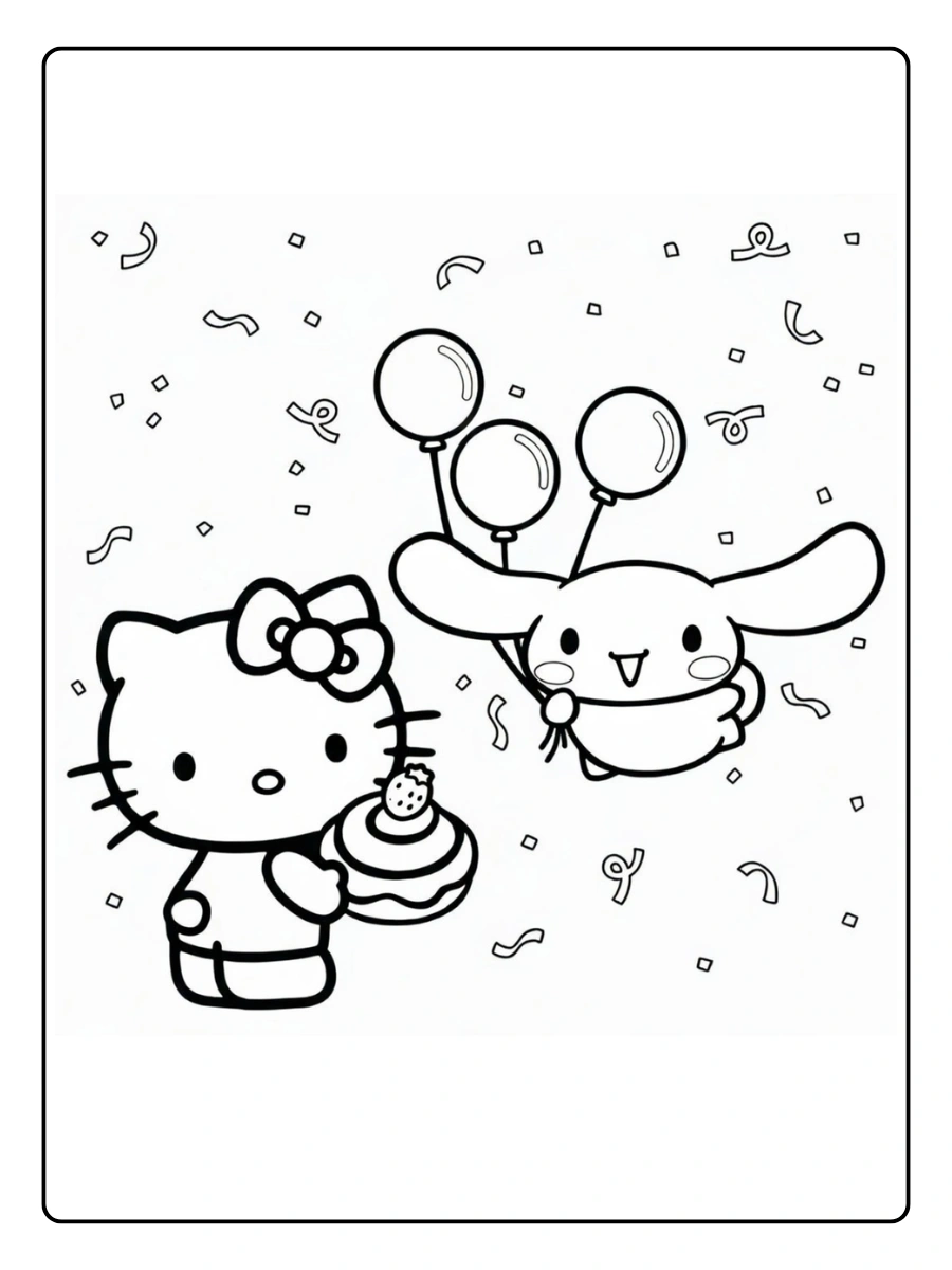 cinnamon roll hello kitty coloring page (2)