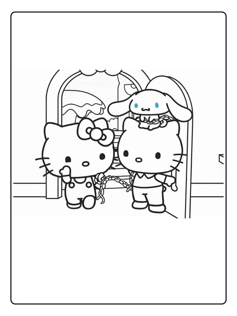cinnamon roll hello kitty coloring page (5)