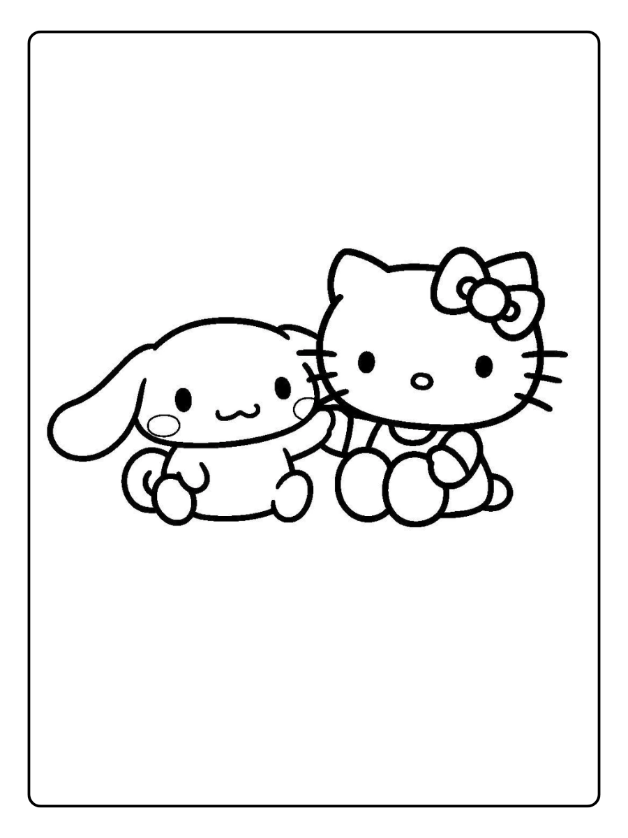 cinnamon roll hello kitty coloring page (7)