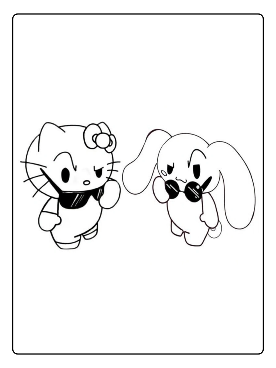 cinnamon roll hello kitty coloring page (8)