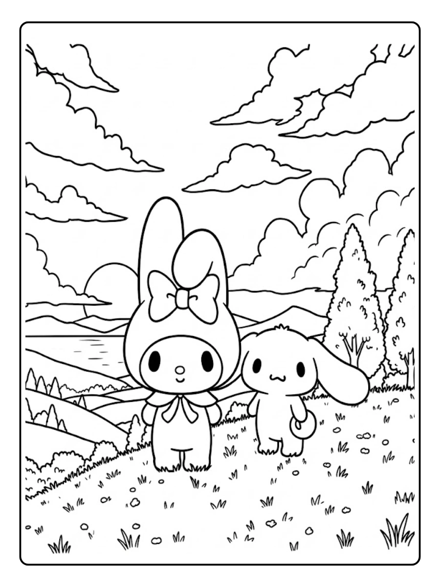 cinnamoroll my melody coloring pages (9)