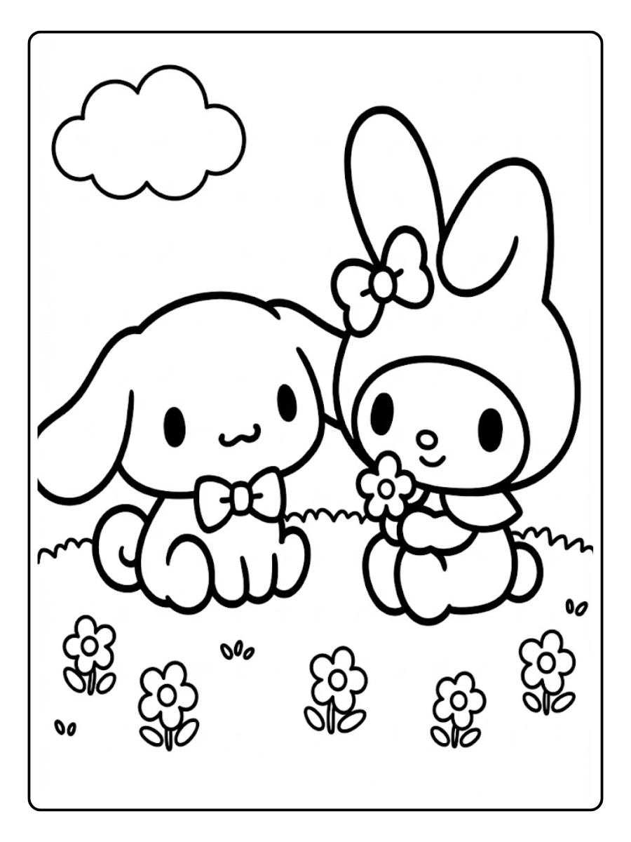 cinnamoroll my melody coloring pages