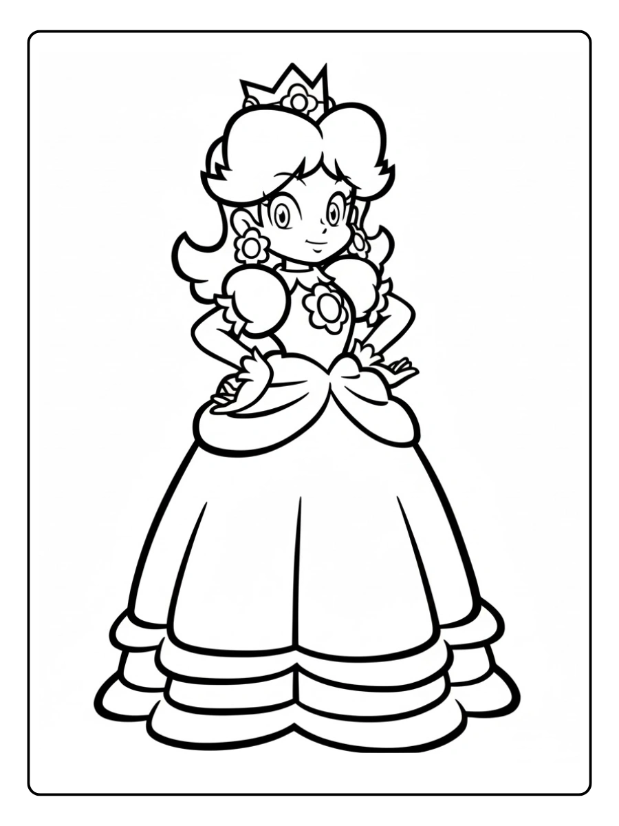 daisy from mario coloring pages (1)