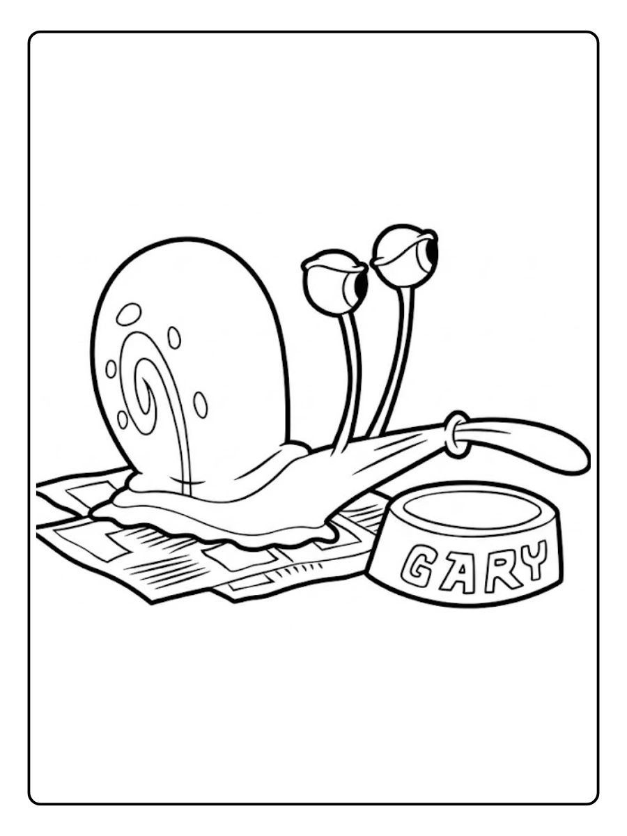 gary from spongebob coloring pages