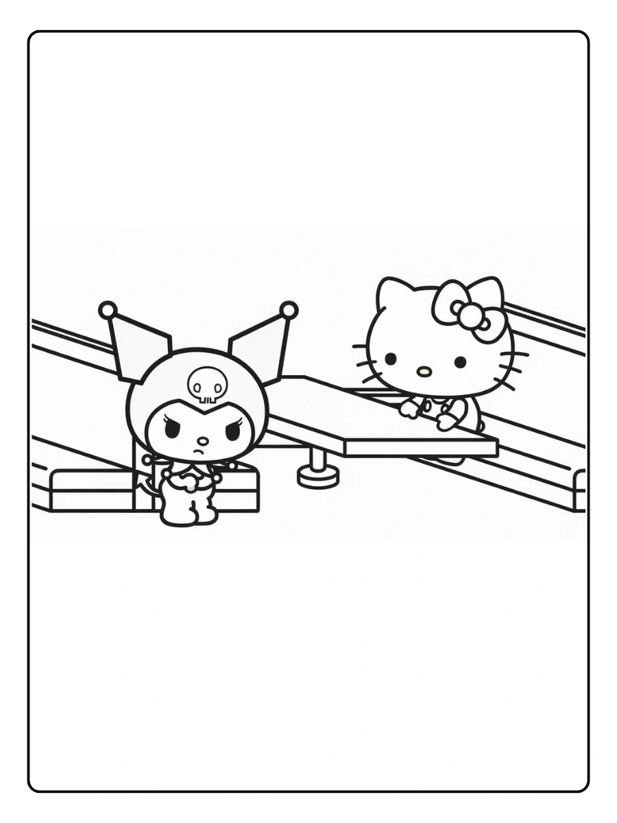 hello kitty coloring pages kuromi (1)