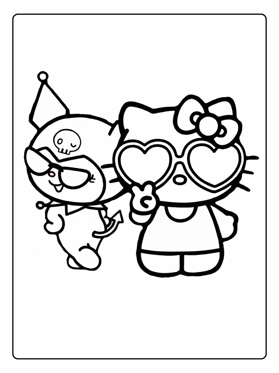 hello kitty coloring pages kuromi (10)