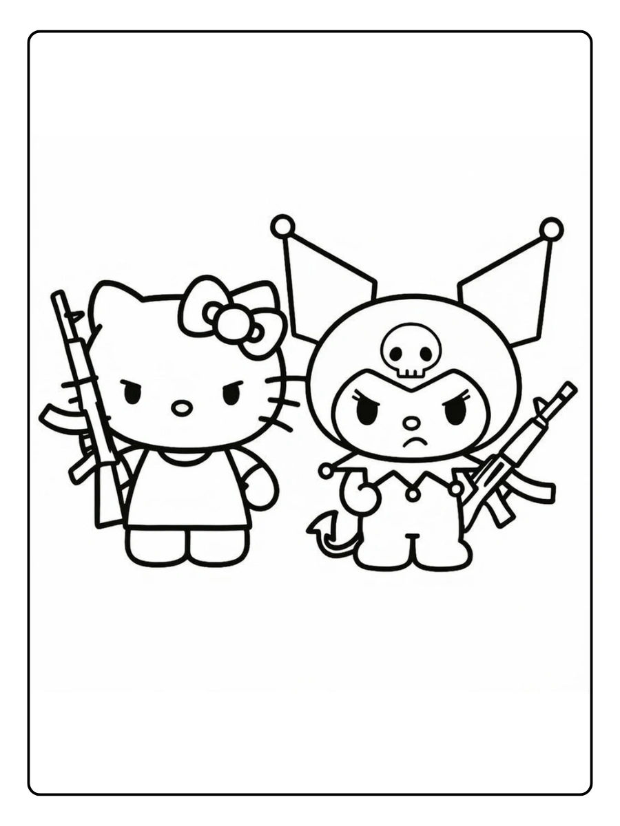 hello kitty coloring pages kuromi (11)