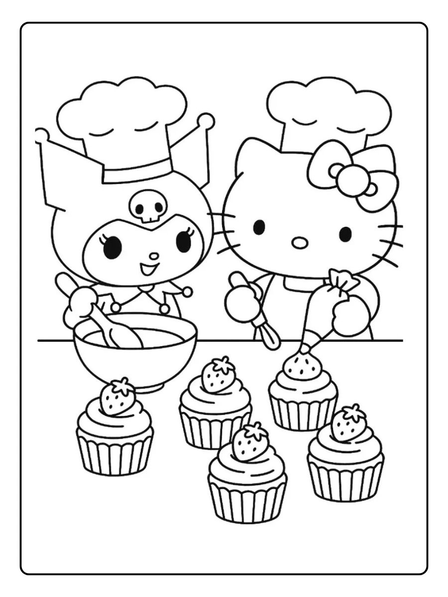 hello kitty coloring pages kuromi (15)
