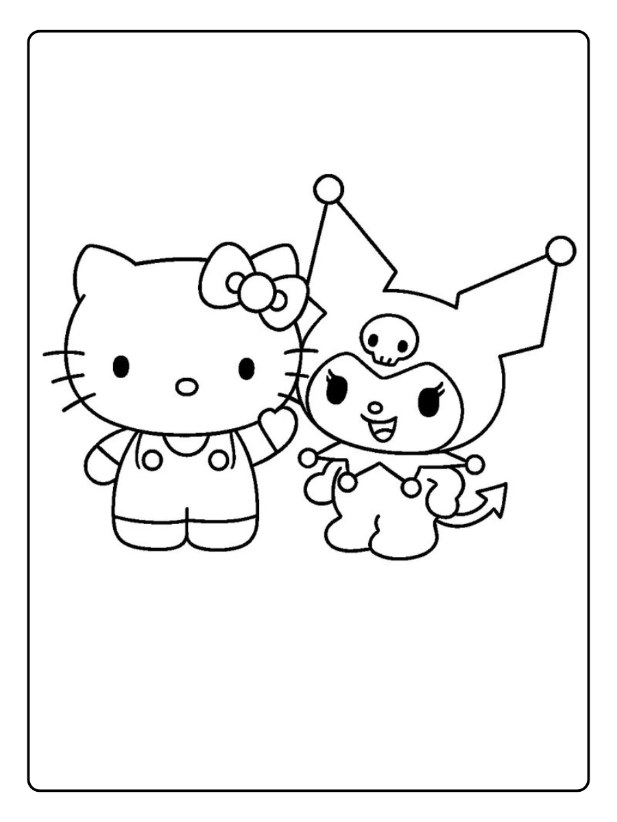hello kitty coloring pages kuromi (7)
