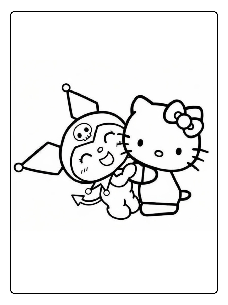 hello kitty coloring pages kuromi (8)