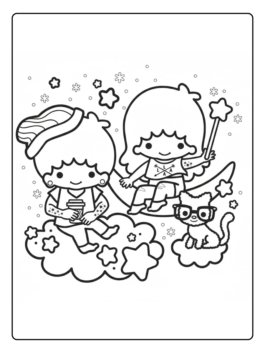 little twin stars coloring pages (4)