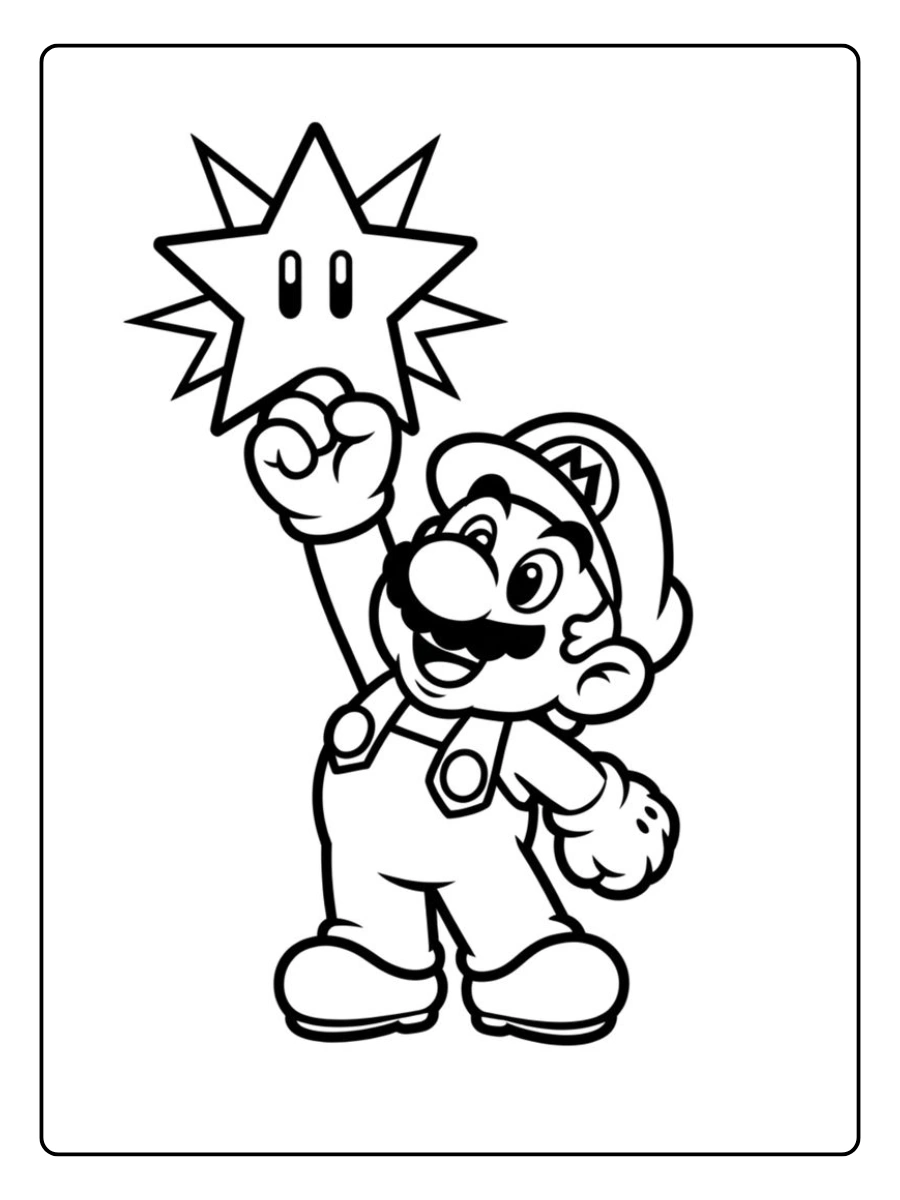 mario star coloring page (1)