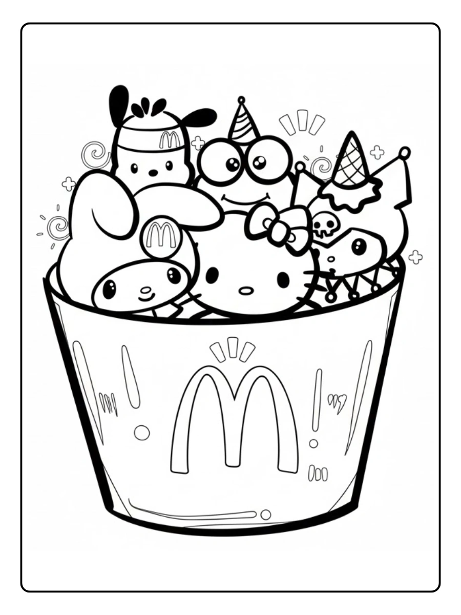 hello kitty and friends coloring pages