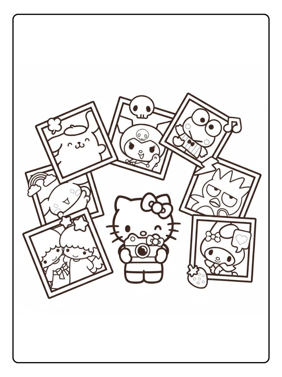 hello kitty and friends coloring pages