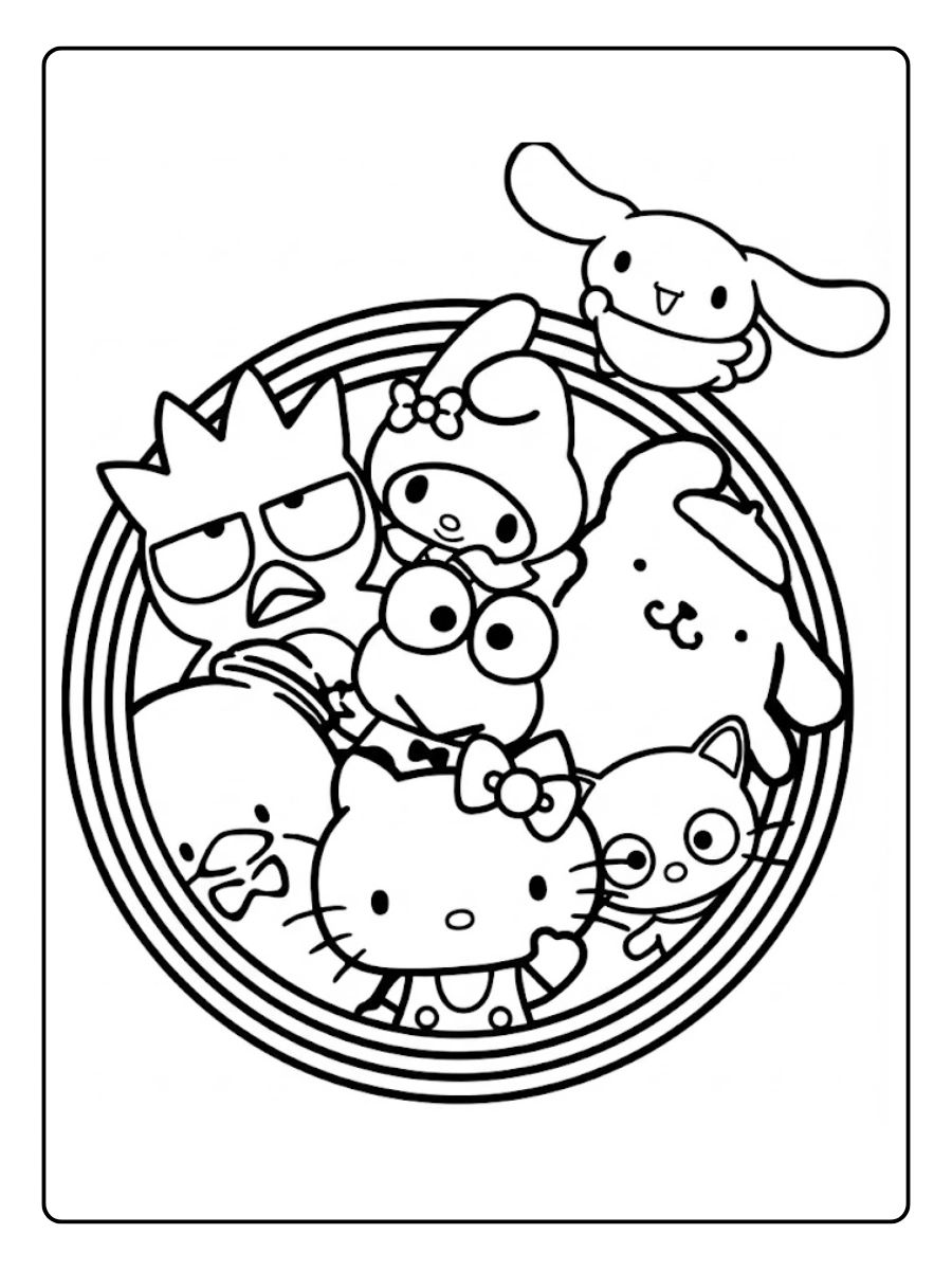 hello kitty and friends coloring pages