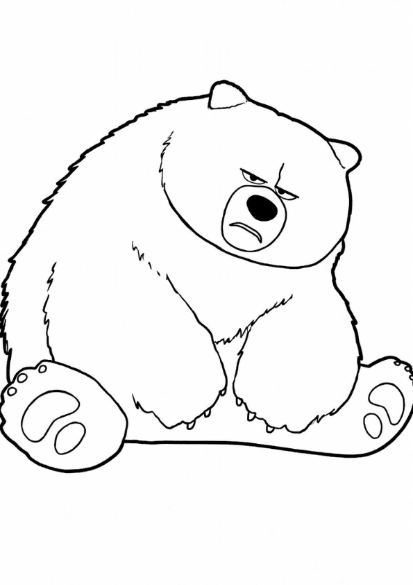 Ellen looking grumpy and tired coloring page