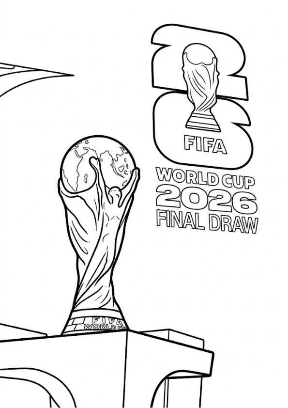 FIFA World Cup 2026 Final trophy coloring page