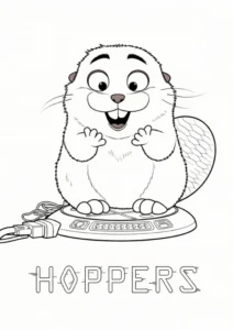 Mabel Tanaka (Beaver form) on movie logo coloring page