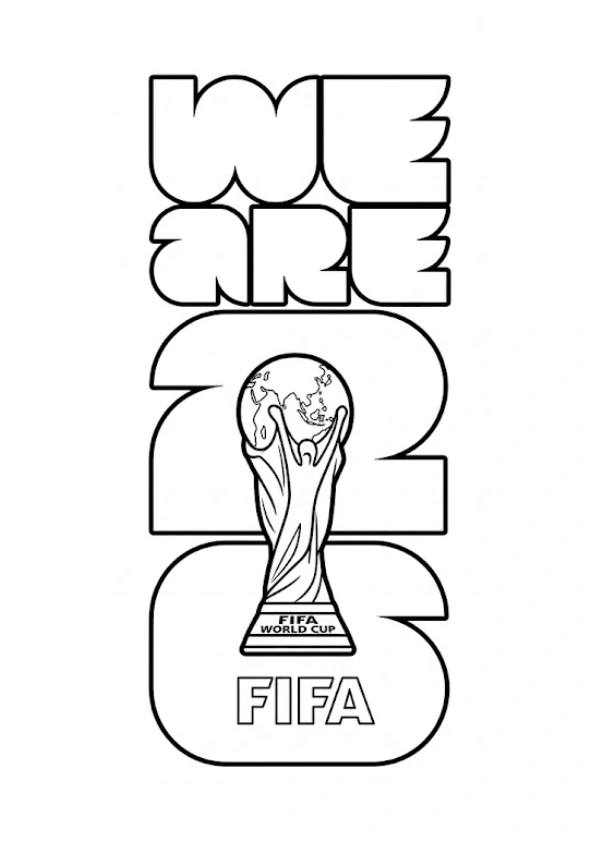 We Are 26 FIFA World Cup slogan coloring page