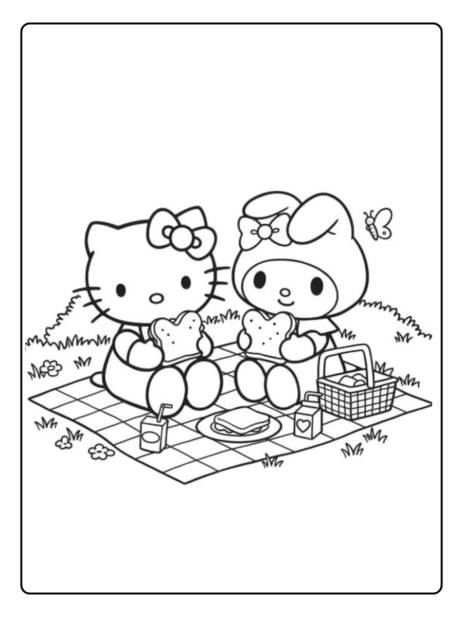 hello kitty and my melody coloring pages (2)
