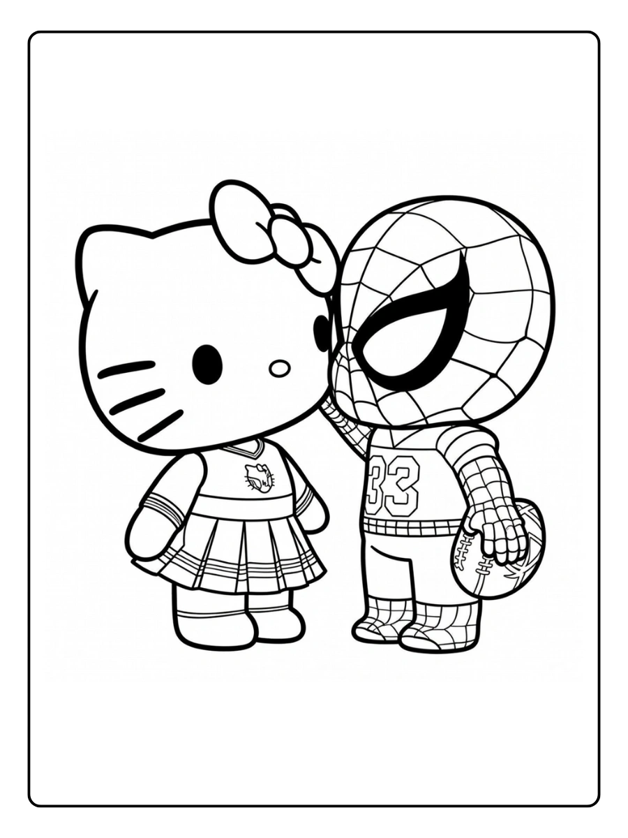 hello kitty and spiderman coloring page (7)