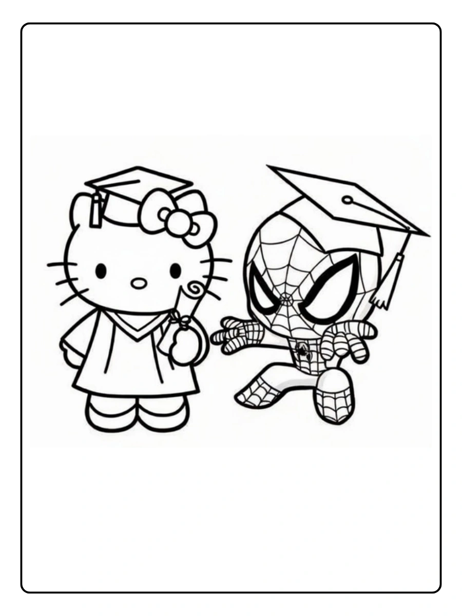 hello kitty and spiderman coloring page (9)